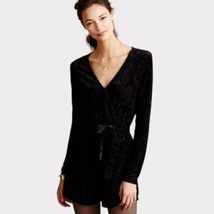 Saylor Floral Burnout Long Sleeve Velvet Romper Size Small